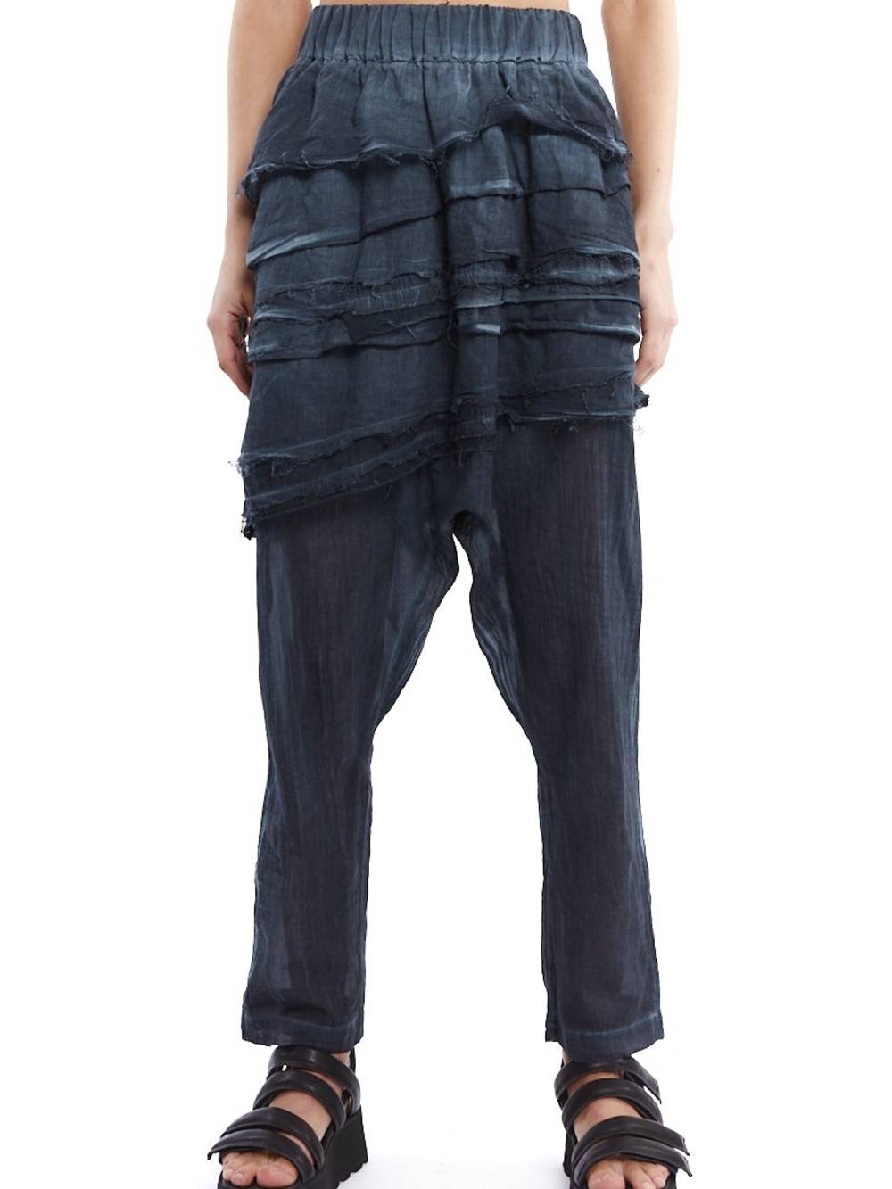 Studiob3 DENIM OLD DYED PANELED PANTS, Size 32/34